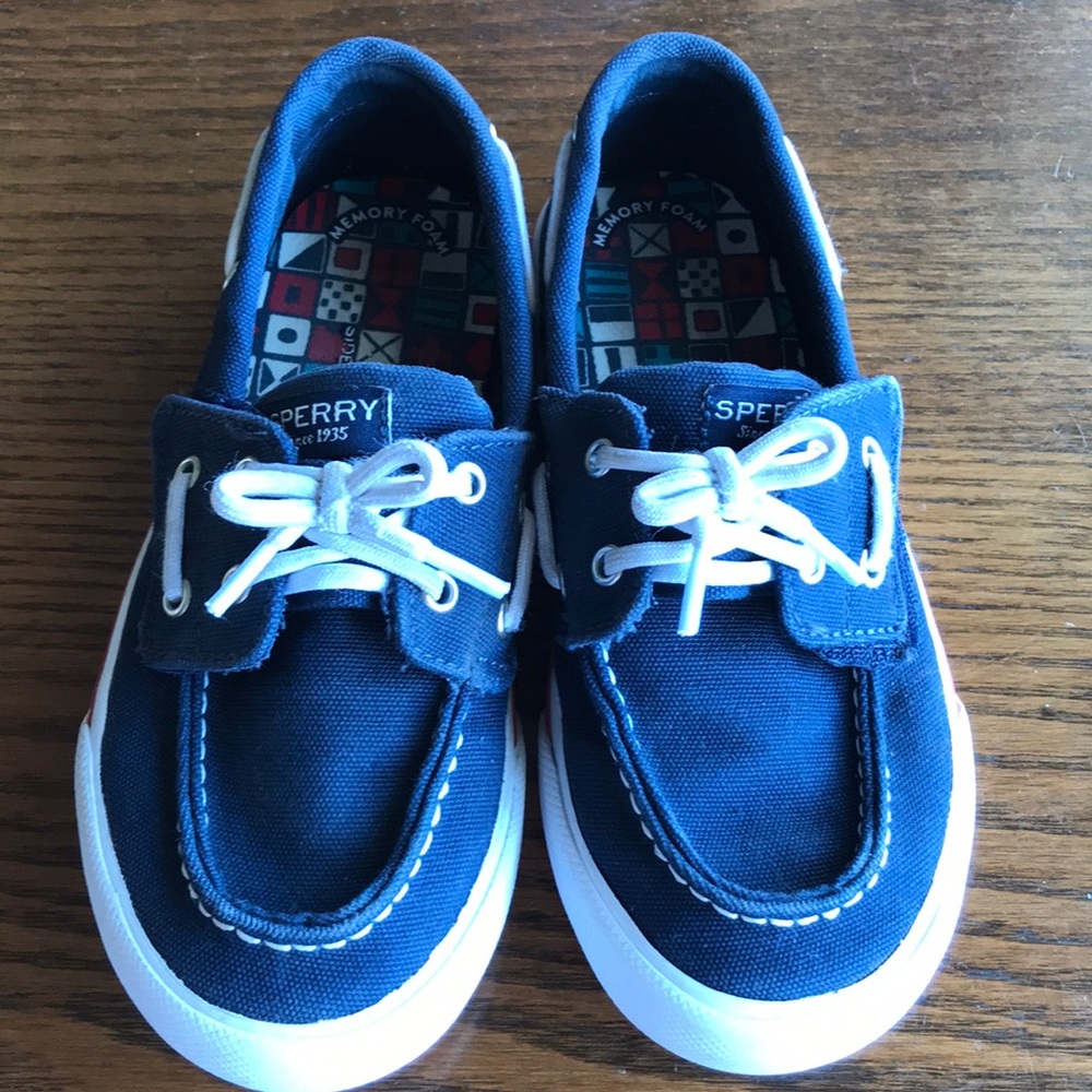 COPY - Sperry 4-5 years age unisex navy Velcro canvas topsider shoes EUC
